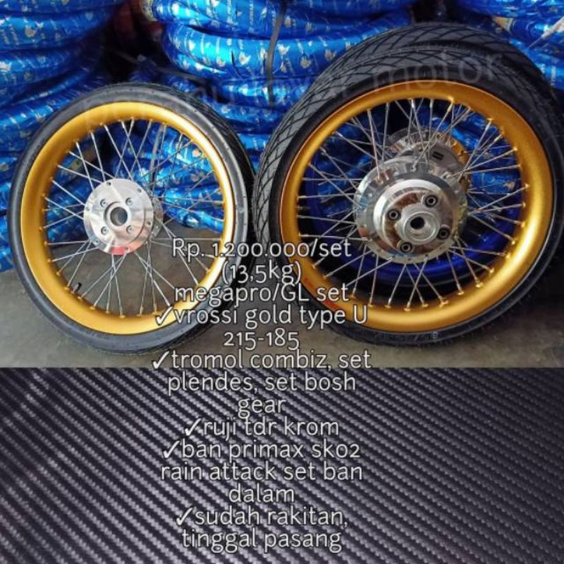 rakitan velg tromol ban pnp mp/gl siap pasang velg tipe u-shape / tapak lebar