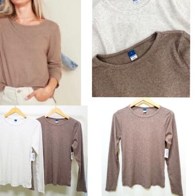 HOT SALE Old Navy Waffle Longsleeve Kaos Wanita ✱rjc【