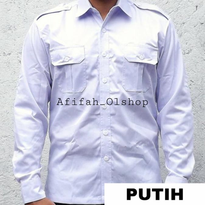 Kemeja seragam PDH PDL lengan panjang putih ENZINO SPORT