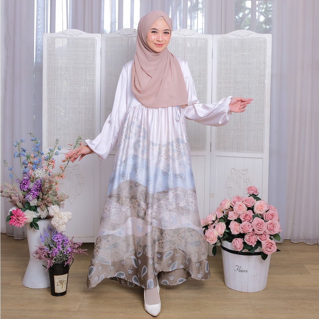 MAZAYA DRESS Gamis Remaja Untuk Lebaran Bahan Armany Silk  Busui Friendly