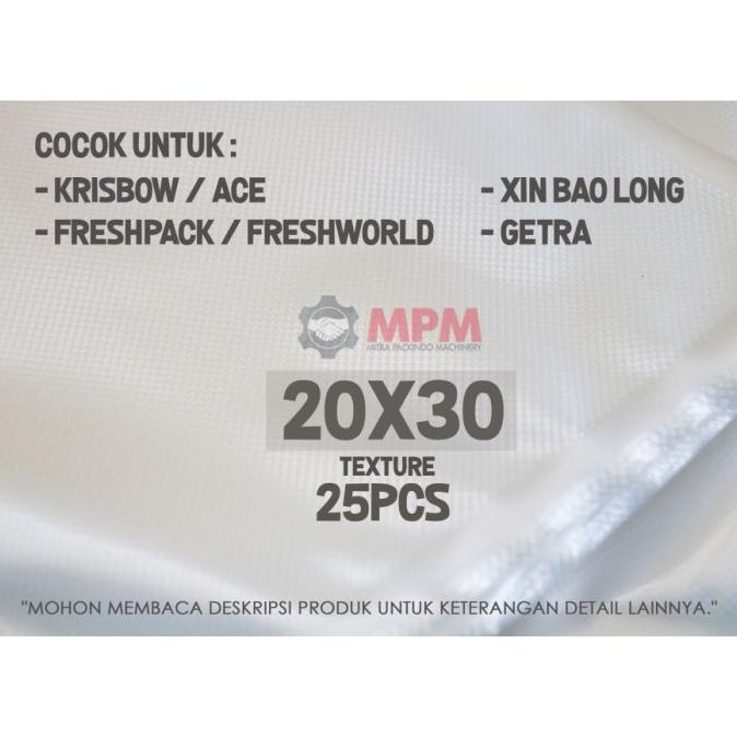 :<:<:<:<] Plastik Vacuum Bag Textur Mesin Vakum ACE Krisbow Freshworld 20x30cm