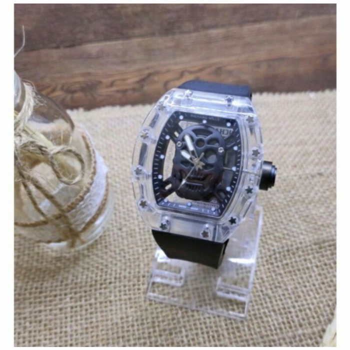 Promo New Serial Promo Jam Tangan Pria Richard Rm Skul Tengkorak Strap Rubb Termurah