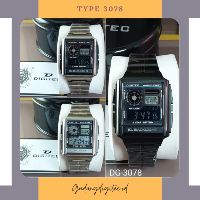 Promo Populer Digitec Dg3078T 3078 Jam Tangan Rantai Pria Original Termurah