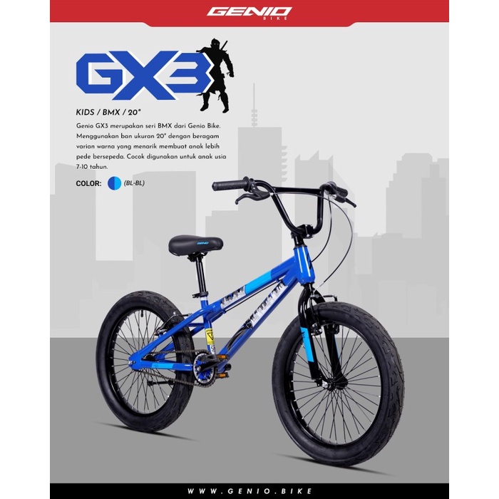 Terlaris Sepeda Anak Remaja Bmx Genio Bmx Gx 03 20 Inch Genio Kids Garansi Sni