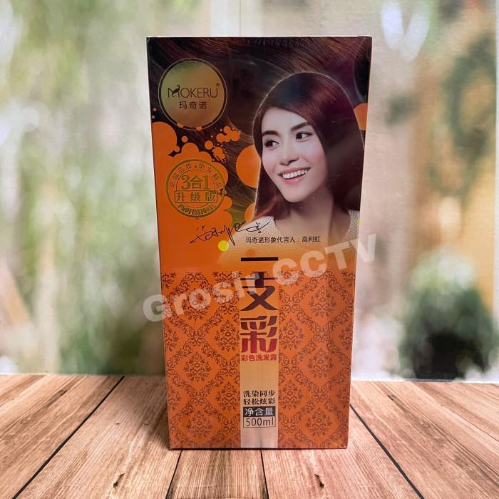 Mokeru Shampoo Semir Herbal/Shampoo Pewarna Rambut/Shampoo Cat Rambut