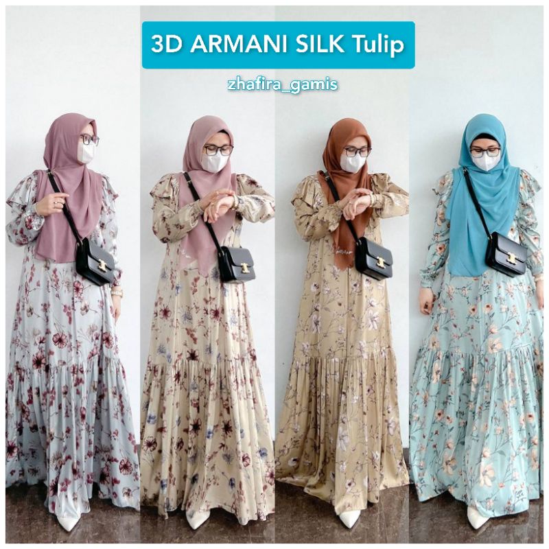 GAMIS 3D ARMANI Tulip ORI SEKARARUM FASHION