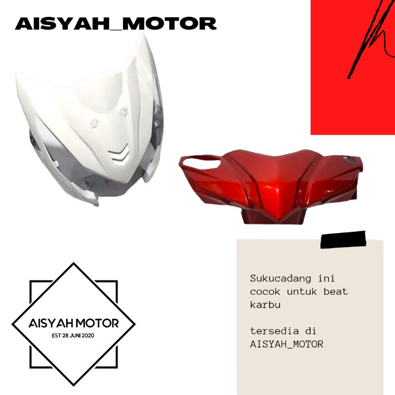 Cover Bodi Batok Depan Tameng Honda Beat FI Warna Merah Tahun 2015