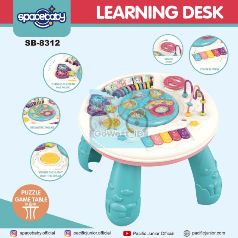 Learning Desk SB 8312 Spacebaby Meja Belajar Edukasi Anak Bayi Space Baby | High Quality