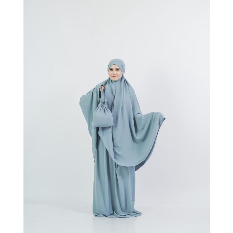 Mukena lesti prayer set crinkle airflow premium 3 in 1