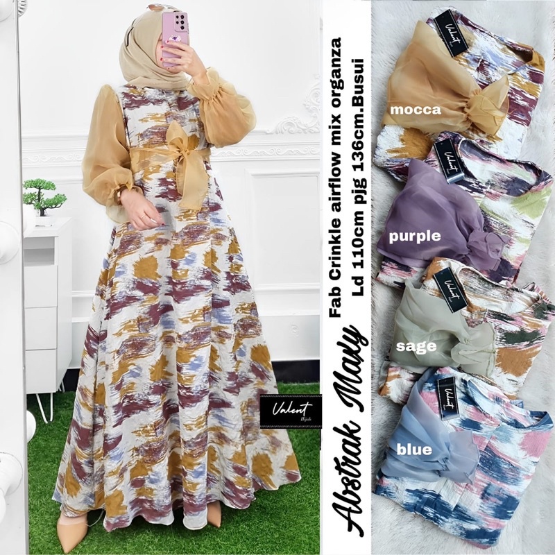 Abstrak maxy / gamis crinkle BY VALENT
