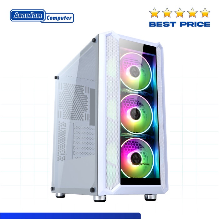 Casing Abkoncore Helios H301G 301G White 3 Fan Spectrum ARGB