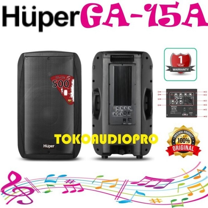 Huper Ga-15A 15-Inch Aktif Speaker Huper Ga15A Original