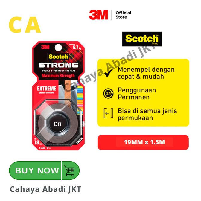 

MURAH Scotch 3M Perekat Isolasi Extreme Mounting Tape 414-S19 19 MM X 1.5 M