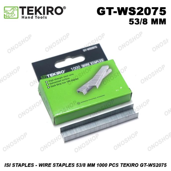 

Isi Staples - Wire Staples 53/8 mm 1000 Pcs Tekiro GT-WS2075 last stok 54PR23