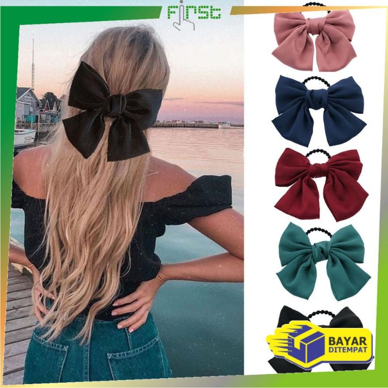 Ikat Rambut Pita besar kuncir rambut hairband aksesoris wanita