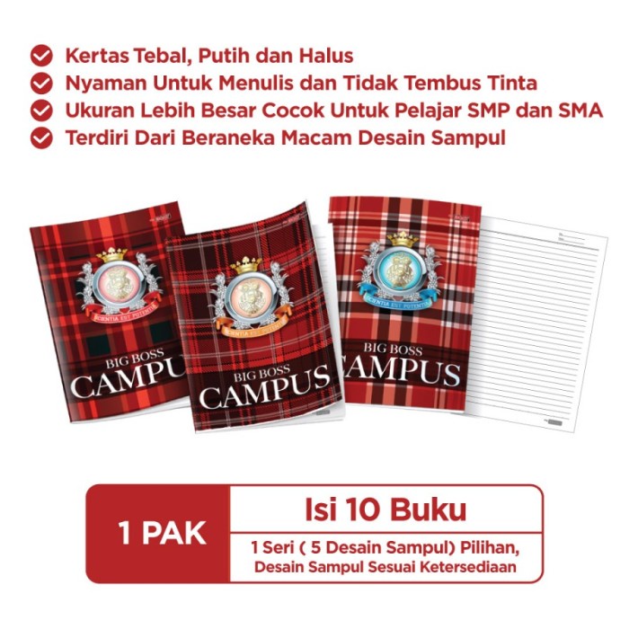 

Buku Tulis Big Boss Campus 50 Lembar per Pak