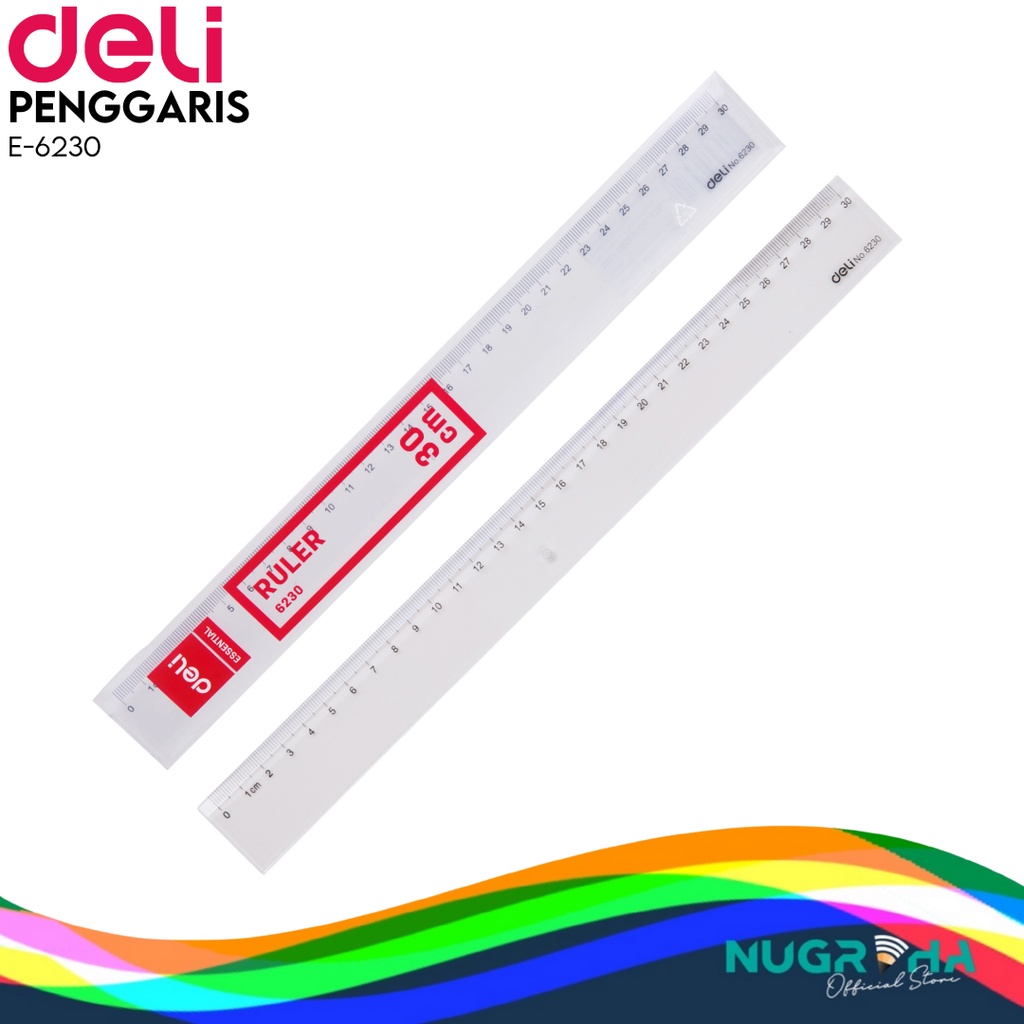 

PENGGARIS MISTAR PLASTIK TEBAL 30 CM PLASTIC RULLER DELI 6230