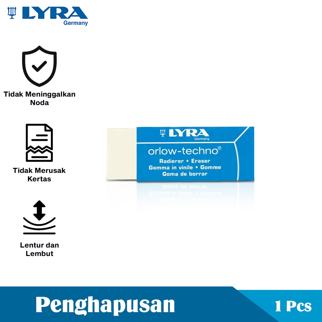 

Lyra Penghapus Karet Pensil Dan Kertas Penghapus Bersih Eraser Orlow Techno Perlengkapan Alat Tulis Lyr-741020