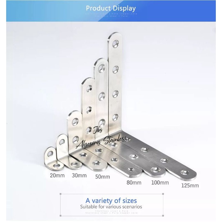 BRACKET SIKU AMBALAN STAINLESS 125X125MM(12,5CM) T:3MM - PENYANGGA RAK