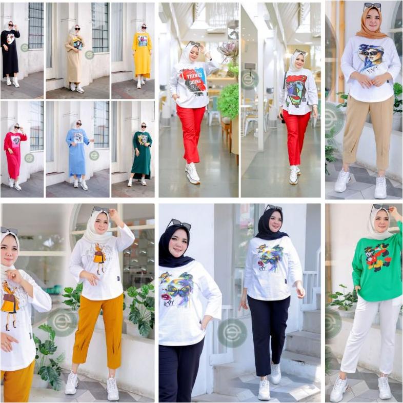 READYORY NEW EVT.CO..MIDIDRESS KARAKTER KAOS COMBED OVERSIZE+ZETTA ONESET(CELANA+KAOS OVERSIZE)SERIE