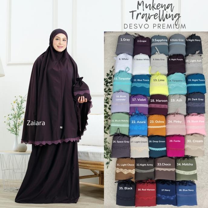 zaiara mukena travelling parasut premium terbaru