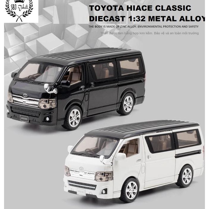 Diecast Miniauto Mobil Toyota Hiace Classic Metal Series Skala 1:32