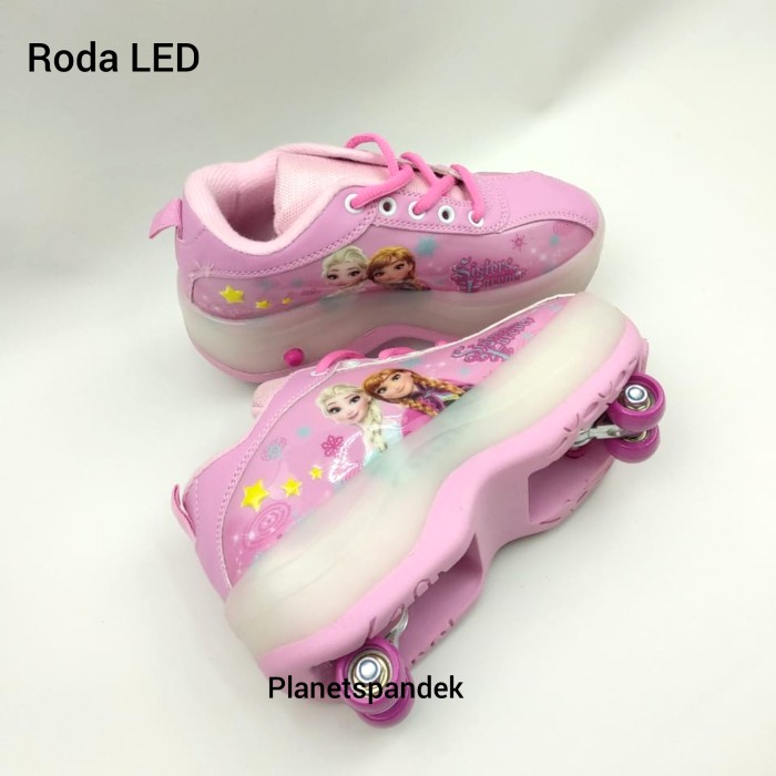 sepatu roda 4 led anak/sepatu roda anak perempuan/sepatu roda lampu