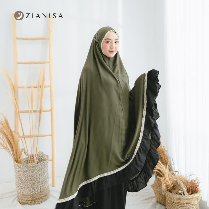 Mukena Zianisa 2in1 Najwa Black Army Allsize