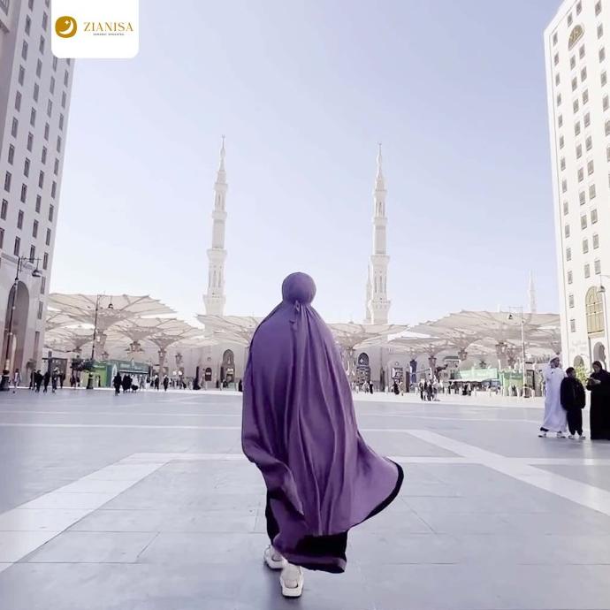 Mukena Zianisa New Salwa Black Purple Allsize