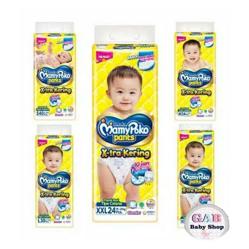 MAMYPOKO PANTS S38/M32/L28/XL26/××l24Pampers Bayi Popok Bayi Murah Kartonan