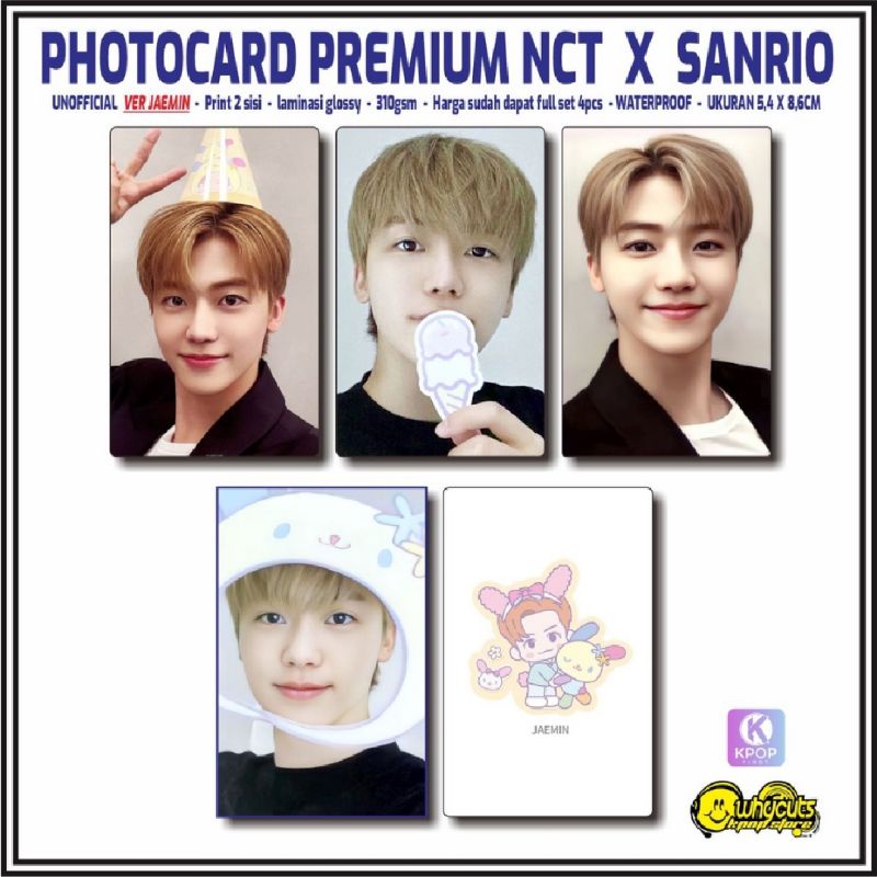 photocard full set premium nct x sanrio / print 2 sisi laminasi glossy