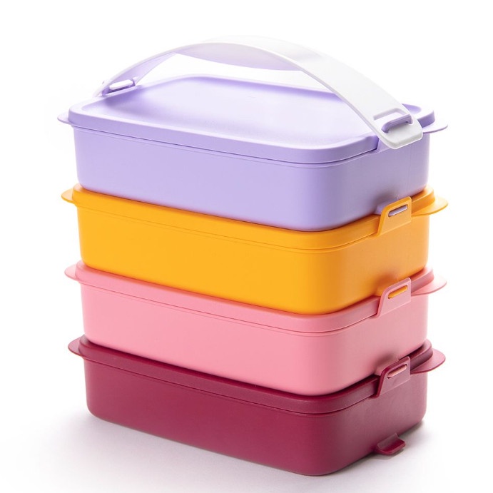 Rantangku Tupperware Original Click To Go Rantang 4 Susun 900Ml / Per Set Isi 4