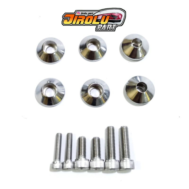 Manisan begel panjang cb set baut L stainless - ring pemanis behel cb set baut L stenlis - ring mani