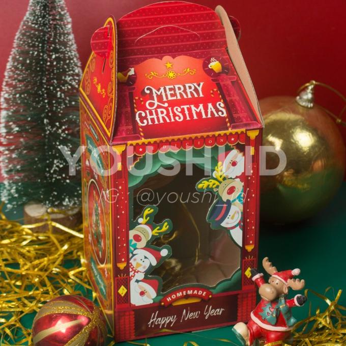 

Produk Unggulan] Dus Kue Kering/Kotak Hampers Natal Merry Christmas Hi Santa 14x14x19.5