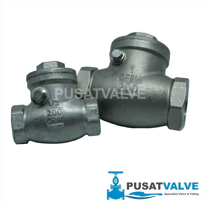 Swing Check Valve 2" Inch Stainless 316 Drat