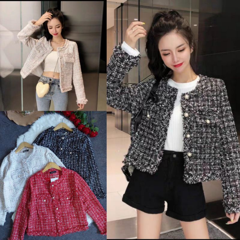 VN AUREL TWEED BLAZER / PREMIUM OUTER CARDIGAN TWEED KOREA BLAZER