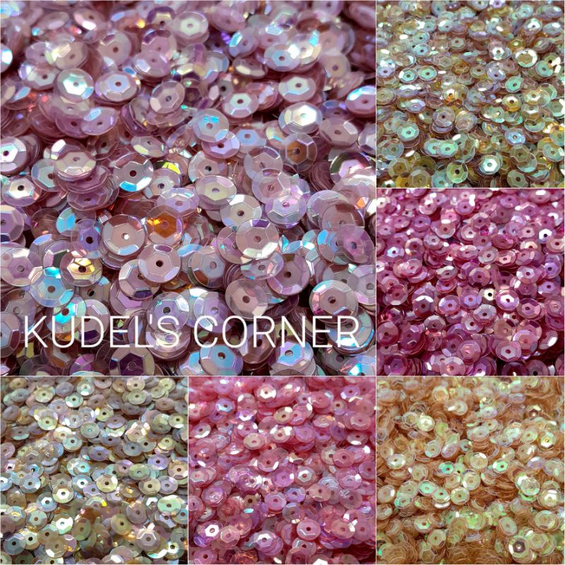 [PART 2] payet/ rambochi cekung 6mm seri bening pelangi/ sequin per 3gr