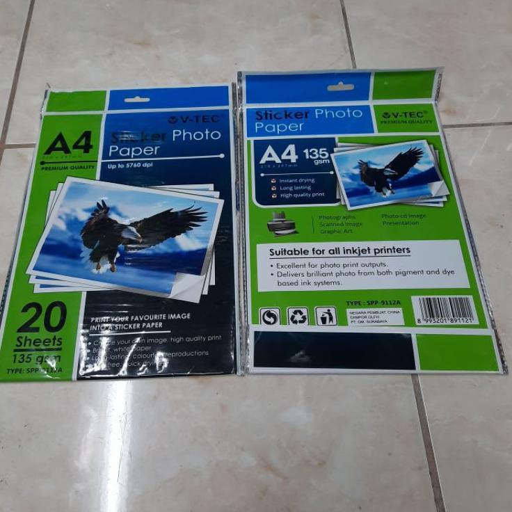 

Serbu Stock Kertas Stiker Photo A4 135Gsm Evercoss / Sticker Photo Paper A4 135Gsm V-Tec