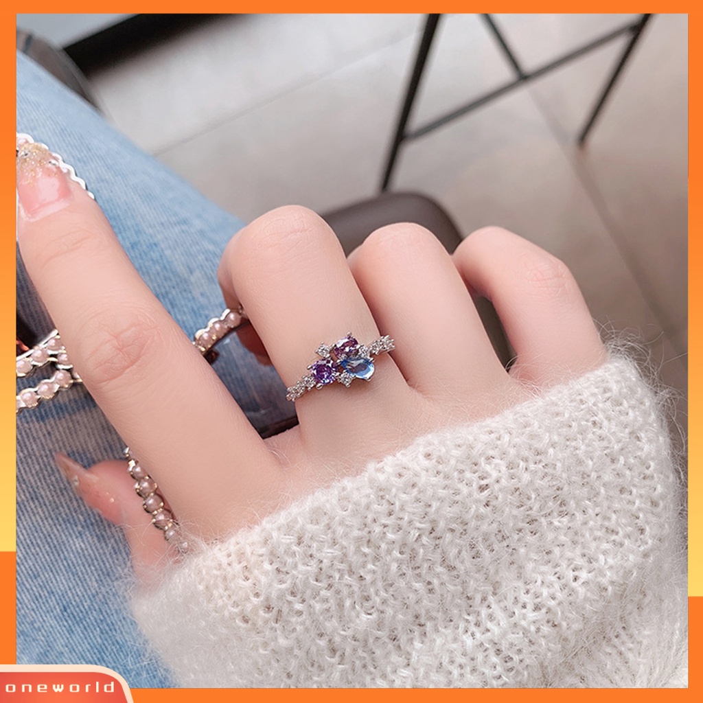 Cincin Zircon Berlian Imitasi Model Terbuka Untuk Pernikahan