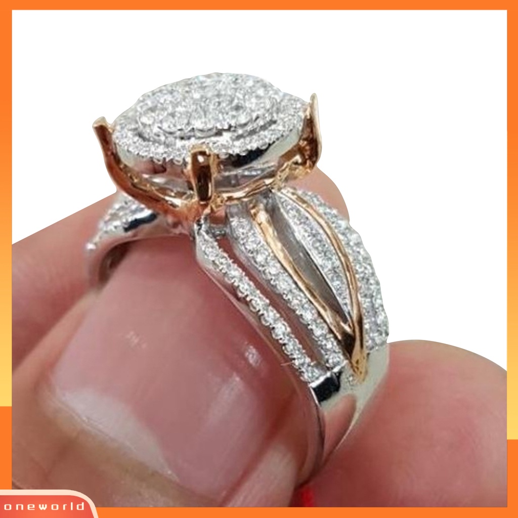 {oneworld} Cincin Wanita Hias Berlian Imitasi Tidak Luntur Ringan Multi Layers Wedding Circlet Untuk Ulang Tahun