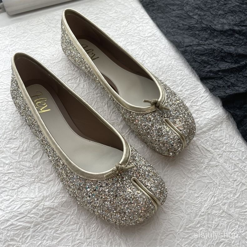 [✅BISA COD] #Sisjuly# Sepatu datar baru wanita / sepatu tunggal wanita busur / sepatu split jempol k