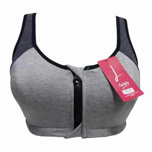 Terlaris Sport Bra Lydyly Resleting Depan Bh Senam Yoga Gym Katun Sb744