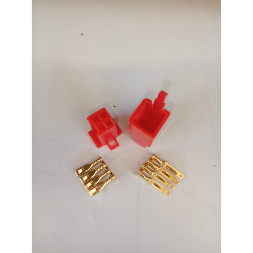 SOKET  4 PIN SKUN KECIL MERAH / SOCKET KABEL 4 PIN SKUN KECIL / KONEKTOR 4 PIN KECIL