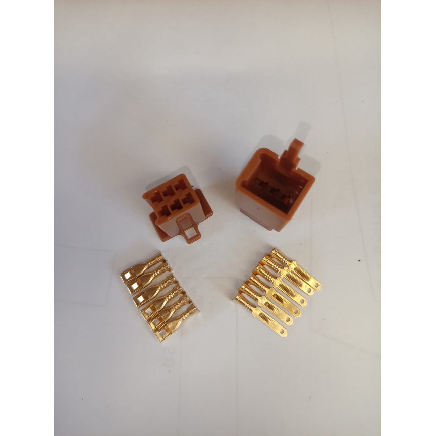 SOKET  6 PIN SKUN KECIL COKLAT / SOCKET KABEL 6 PIN KECIL / KONEKTOR 6 PIN KECIL