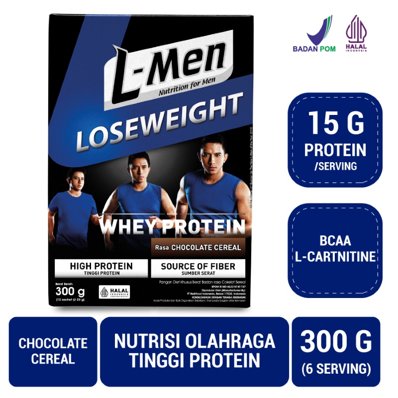 

L-MEN Loseweight Chocolate Cereal 300 gr Isi 12 Sachet