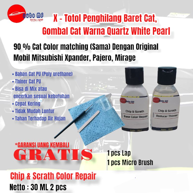 Cat Oles Putih Mutiara | Cat Totol Putih | All Mitsubishi  Quartz White Pearl | Xpander | Pajero | T
