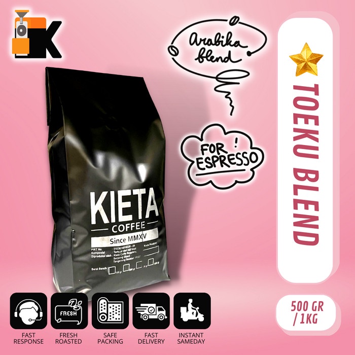 

BISA COD 1kg Biji Kopi TOEKU Blend 100% Arabika untuk Kopi Susu /KOPI EUBE/KOPI KAPAL