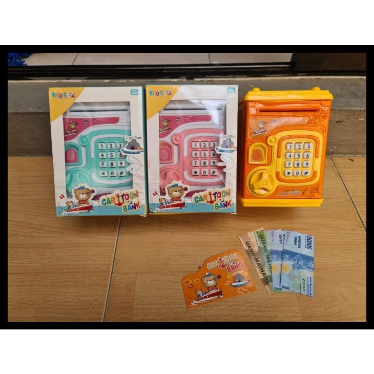 

Celengan Fingerprint Mainan Cartoon Bank Edukasi Atm Brankas Anak Ya 2