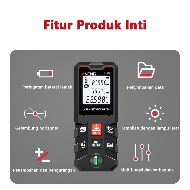 Meteran Laser Digital 100 m 80m 60m 40m Laser Rangefinders Free Baterai Alat ukur Distance Meter Measure Laser Pengukur Jarak Rangefinder Laser Pengukur Jarak Laser Distance Met Alat Ukur Meteran Digital Measurement