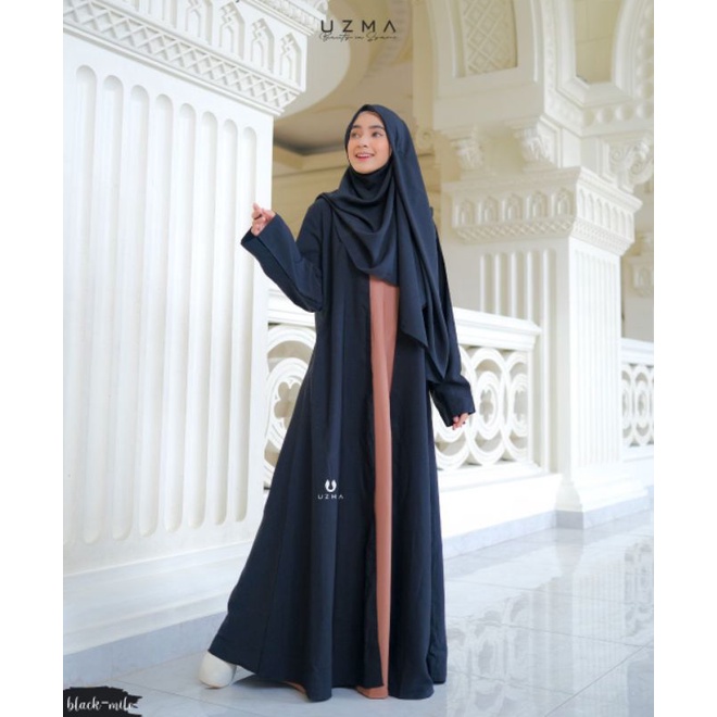 Zella Abaya By Uzma / Gamis Premium / Abaya Premium / Abaya Kekinian / Abaya Hitam / Abaya Outer / G